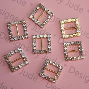 16mm x 16mm Square Rhinestone Buckle 