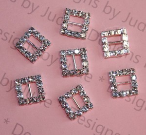 12mm x 12mm Square Rhinestone Buckle 