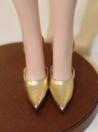 Metallic Gold Easy to Wear Heels 64mm, Cissy & 21" Madame Alexander