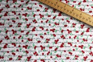 Cherries on White Background, - 1/2 yard Fabric Traditions