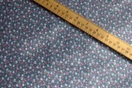 Country Flowers on Blue Background, Cotton Fabrics - 1/2 yard