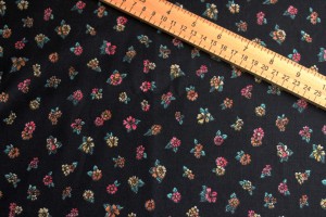 Floral Fabric on Black Background, Weilwood Fabrics - 1/4 yard