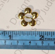 10/16" Gold 5 Petal Flower Buckle (2042)