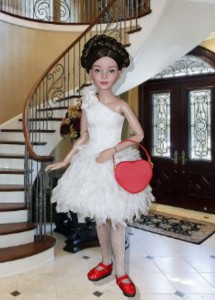 White Silk Dress with Bubble Skirt for 12" Anne Dolls 101