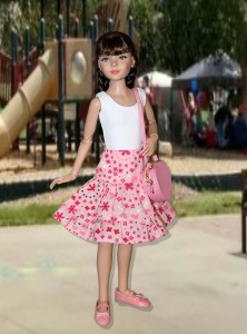 White leotard & layered skirt for 12" Anne Dolls