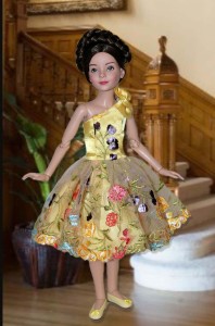 Yellow Embroidered  Dress for 12" Anne Dolls