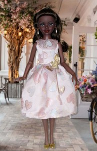 Vintage Hearts Brocade Dress for 16" Ellowyne & Neema Dolls 