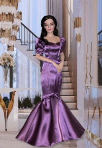 Purple Satin Gown with Detachable Sleeves for RTB101 Grace 101