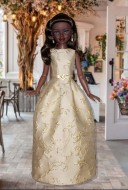 Ivory & Gold Brocade Gown for 16" Ellowyne & Neema Dolls 
