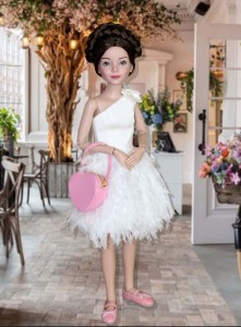 White Silk Bubble Dress for 12" Anne Dolls