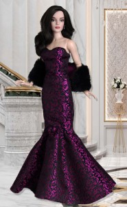 Brocade Gown & Stole for 16.5" RTB101 Dolls 