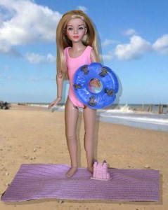 Pink Swim Suit, Towel & Swim Ring for 12" Anne