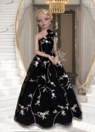 Black Lace Gown for 16" Ellowyne & Neema Dolls 