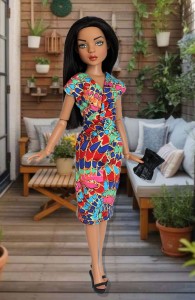 Bold Colorful Twist Dress for 16" Elloyne & Neema Dolls 