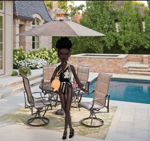 Halter Style Swimsuit & Towel for 16" Ellowyne & Neema Dolls 