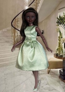 Seafoam Green Satin Sparkle Dress for 16" Ellowyne & Neema Dolls 
