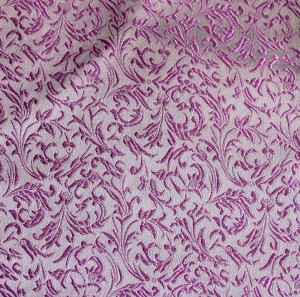 Lilac Purple Jacquard Fabric with a Delicate Flowing Pattern (note: width 28")