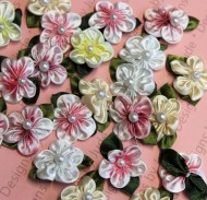 5 Petals Pastel Flower 1" Applique Mix Color- 1 dozen