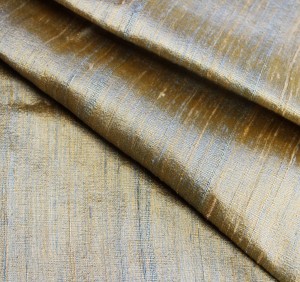 Silk Fabric - Gold & Blue Silk Dupioni - Silk Shantung - 100% Silk - 54" WIDE