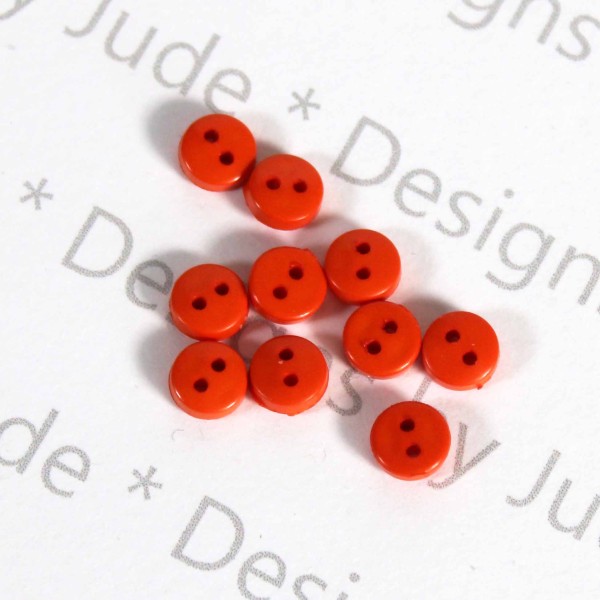 1/4" Bright Orange Round Buttons