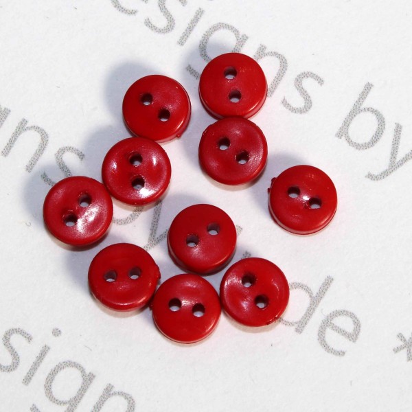 1/4" Red Round Buttons