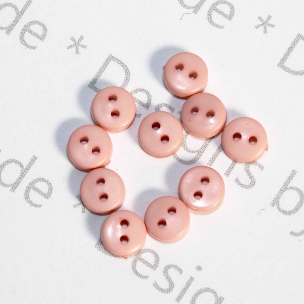 1/4" Pale Peach Round Buttons