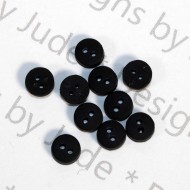 1/4" Black Matte Round Buttons