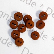 1/4" Warm Brown Matte Round Buttons