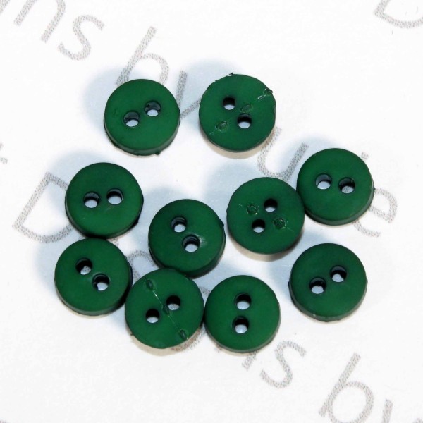 1/4" Dark Green Matte Round Buttons