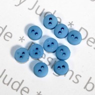 1/4" Medium Blue Matte Round Buttons