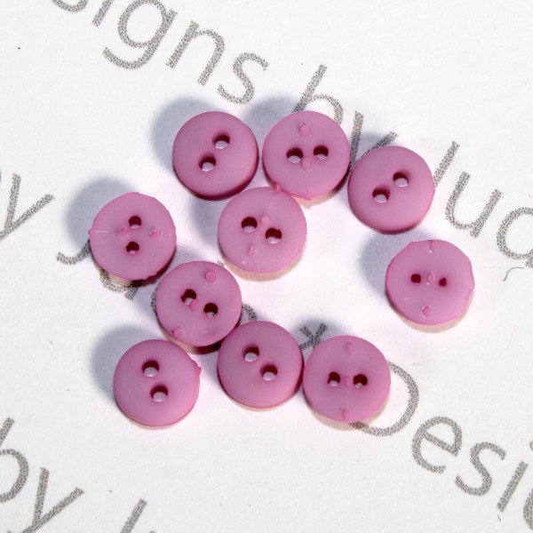 1/4" Medium Pink Matte Round Buttons