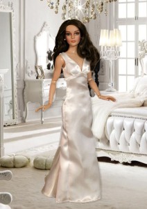White Satin Bias-Cut Gown for 16.5" RTB101 Grace Dolls 