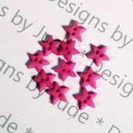 1/4" Medium Pink Star Shaped Buttons
