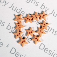 1/4" Peach Star Shaped Buttons