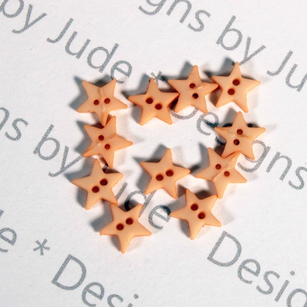 1/4" Peach Star Shaped Buttons