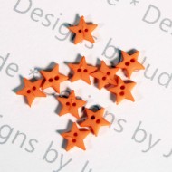 1/4" Warm Orange Star Shaped Buttons