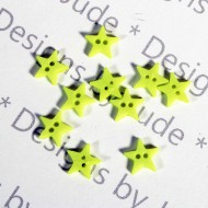1/4" Bright Green Star Shaped Buttons