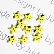 1/4" Bright Yellow Star Shaped Buttons