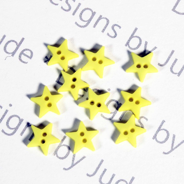 1/4 Bright Yellow Star Shaped Buttons