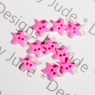 1/4" Bright Pink Star Shaped Buttons