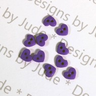 1/4" Purple Heart Shaped Buttons