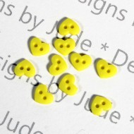 1/4" Neon Yellow Heart Shaped Buttons