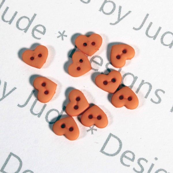 1/4" Autumn Harvest  Heart Shaped Buttons