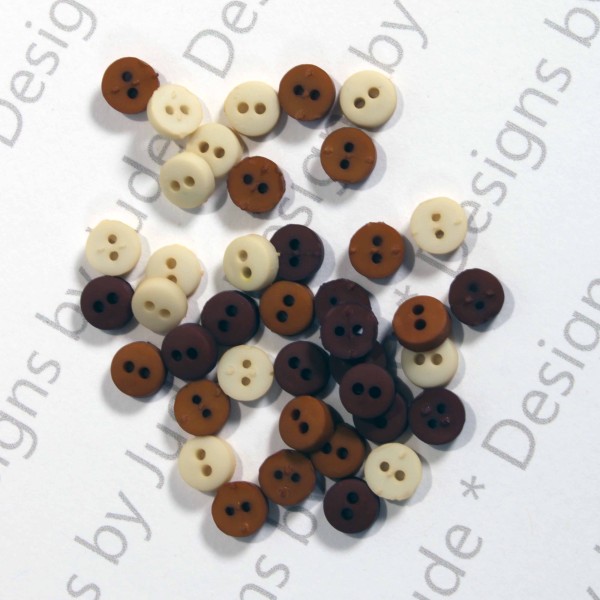 1/4" Neutral Matte Round Buttons - MIX