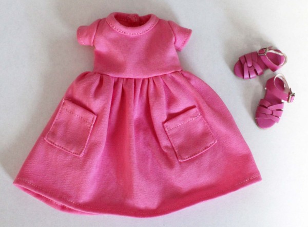 Pink Pocket Dress and Sandles for 12" Anne Dolls