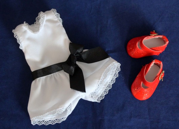 White Romper & Patent Shoes for 10" Patsy Dolls