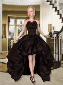 Belgium Chocolate Silk Asymmetric Bubble Gown for 16.5" RTB102 Lacie Dolls 