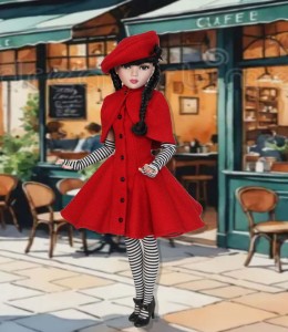 Red & Black Melancholy Monday ensemble for 16" Ellowyne & Neema Dollss 