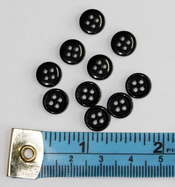 5/8" Black Sew Thru Buttons