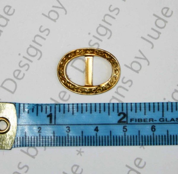 7/8" X 5/8" Oval Etched Brass Buckle
